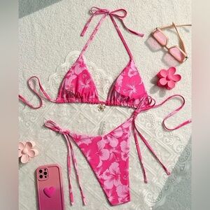 Pink Floral Bikini Set